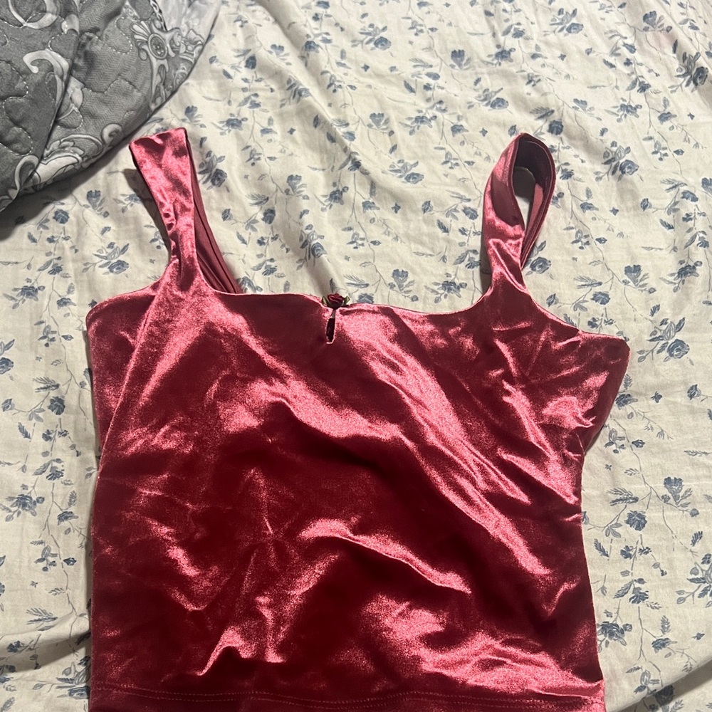 Satin Red Women's Top